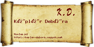 Káplár Debóra névjegykártya